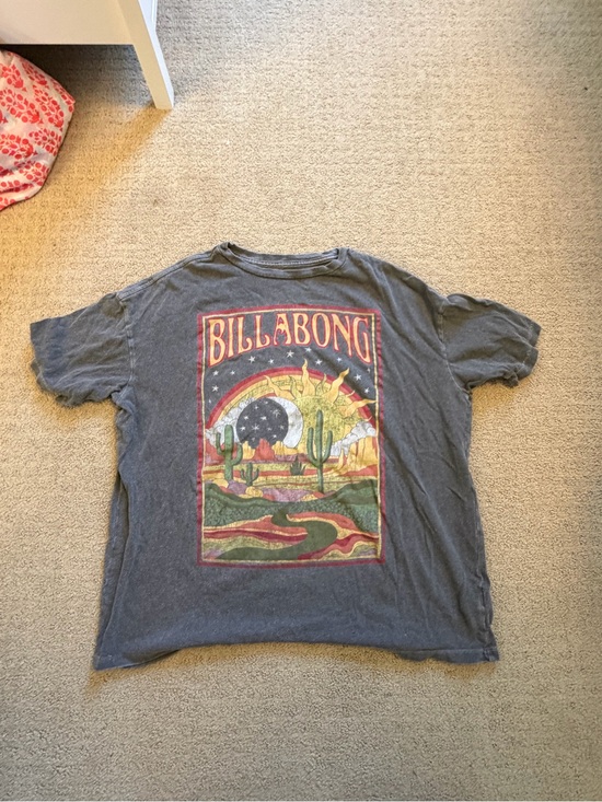 Billabong Tops - Billabong Charcoal Tee with Desert Sunrise Graphic